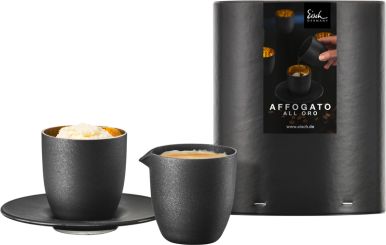 Eisch Cosmo Affogato al oro Glas 109/5 + Kännchen i.Geschenkr. Gold 