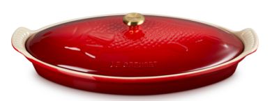 Le Creuset Fischbackform Tradition Mit Deckel 34 Cm Kirschrot 