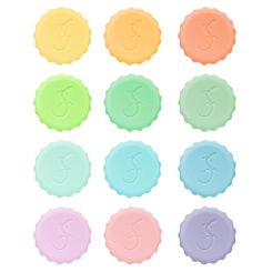 Lurch 12er-Set Kronkorken Silikon Pastell-Mix 