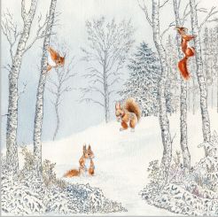 Paperproducts Servietten 25x25 cm Ecureuil hiver 