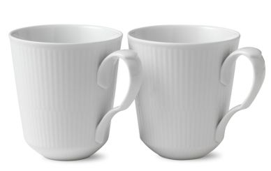 Royal Copenhagen White Fluted Mug Large 2 Stk. 