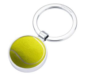 Troika Schlüsselanhänger Tennis rund silberfarben 