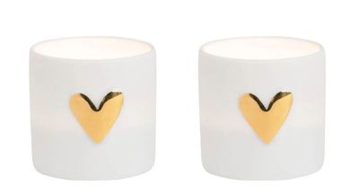 Räder Wolke Sieben Lichter Herz 2Er Set gold Ø 4,5 cm H 4,5 cm 