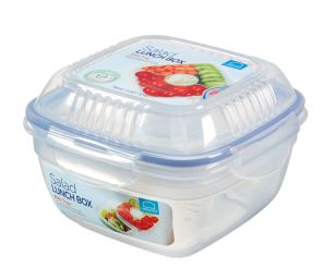 Lock & Lock Frischhaltebox 950 ml Classic ToGo Salat Lunchbox 160x160x102 mm Toppingtablett 