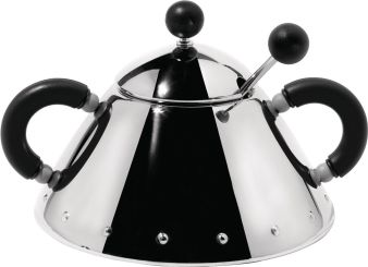 Alessi Zuckerdose mit Löffel schwarz 20 cl 