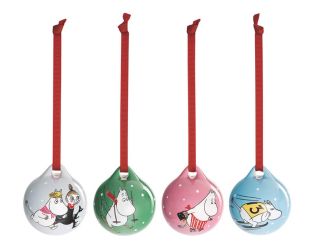 Arabia Moomin Ornamente Winter Sports 4-teilig Limited Edition 