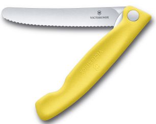 Victorinox Swiss Classic, Picknick Messer, 11cm, Wellen, Gelb, B 
