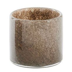 Gift Company Linen Windlicht H8 cm Glitzer Bubbles taupe df 