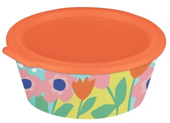 Koziol Schale 1,3l mit Deckel Nora Blooms sweet blue/strong coral 