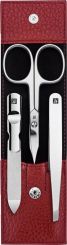 Zwilling Classic Nagelpflege-Set rot 3-tlg. Druckknopf-Etui, Rindleder 