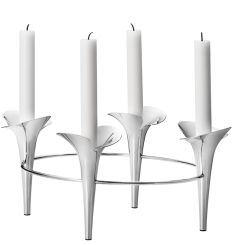 Georg Jensen Kerzenhalter Bloom Botanica Edelstahl 