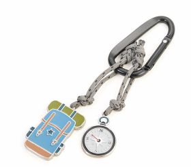 Troika Schlüsselanhänger mit Karabinerhaken, Kletterseil, Wanderrucksack und Kompass, mehrfarbig 