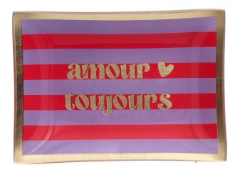 Gift Company Love Plates Glasteller M Motiv: Amour Toujours mehrfarbig 
