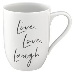 Villeroy & Boch Statement Becher mit Henkel Live Love Laugh 