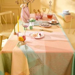 Garnier-Thiebaut Tischdecke Mille Empreintes Pastel 155x155 Cm 100% Gekämmte 