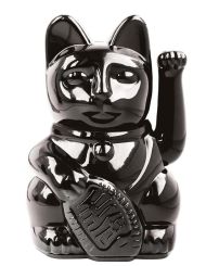 Donkey Winkekatze Mini Lucky Cat Shiny Schwarz 