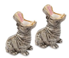 Donkey 2er-Set Kerzenhalter Hungry Hippos grau 