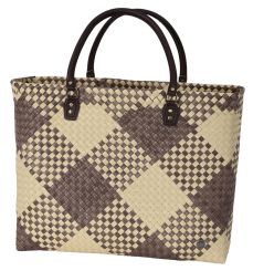 Handed By Shopper Avenue dark ecru with taupe pattern 