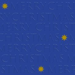 Paperproducts Servietten 33x33 cm Christmas Letters blue relief 