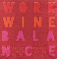 Räder Cocktailserviette 25x25cm Work Wine Balance 