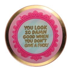 Gift Company Love Plates Glasteller S Motiv: You look so damn good when you don´t give a fuck, D (10 cm) rosa 