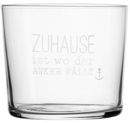 Räder Meer Als Worte Wasserglas Zuhause Ist Wo... Ø 8 cm H 7 cm 