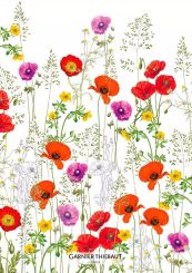 Garnier-Thiebaut Geschirrtuch Les Coquelicots Violet 50x70 Cm 50% Leinen/50% 
