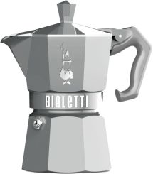 Bialetti Espressokocher Moka Exclusive 3 Tassen silber 