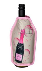 Gift Company Froid Kühlmanschette Motiv: Champagnerflasche grau/rosa 