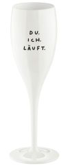 Koziol Superglas 100ml mit Druck Cheers No. 1 Ich Du Läuft cotton white 
