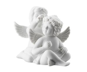 Rosenthal Selection Engelpaar mit Blumen Klein Weiss Matt 