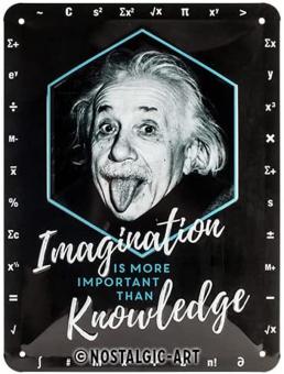 Nostalgic Art Blechschild 15x20 cm Einstein - Imagination & Knowledge 