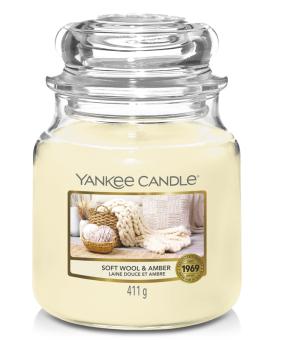 Yankee Candle Jar mittel Soft Wool & Amber 