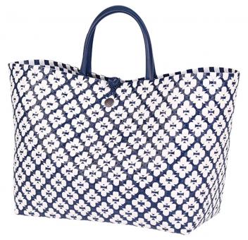 Handed By Shopper L Motif Bag navy with white pattern 