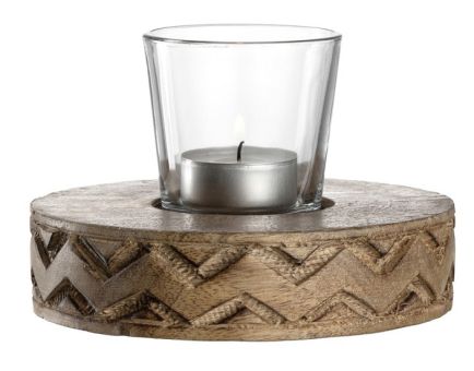 Leonardo Etno Tischlicht mit Holzsockel 