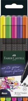 Faber-Castell Grip Finepen neon 5x DE 