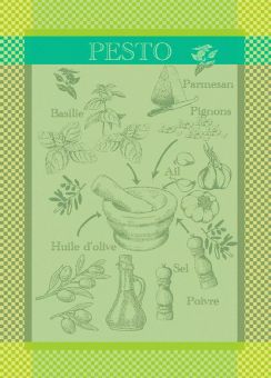 Garnier-Thiebaut Geschirrtuch Pesto Verde 56x78 Cm 100% Gekämmte Baumwolle 