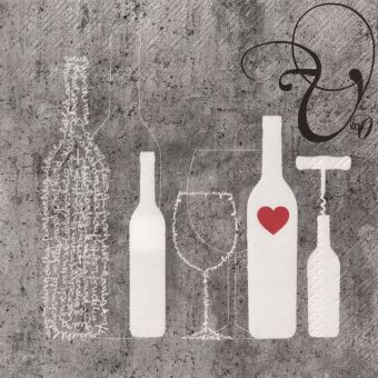Räder P.e.t. Vino Serviette Flasche + Glas 