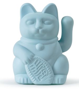 Donkey Winkekatze Solar Lucky Cat Hellblau 