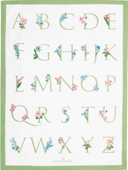 Greengate Geschirrtuch 50x70 cm mit Druck Agnes letter white 100 % Baumwolle 