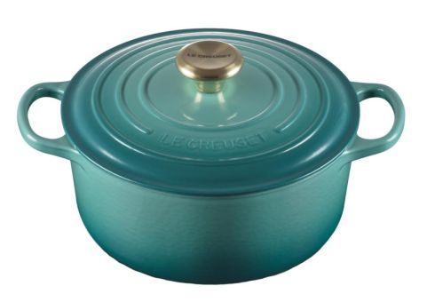 Le Creuset Runder Bräter Signature 24 cm Bleu Riviera 