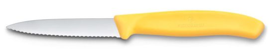 Victorinox Swiss Classic, Gemüsemesser, 8cm, Wellen, Mittelspitz, Gelb 