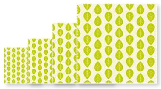 Beeswax Wraps Set 4tlg. Vegan Wrap Leaf 