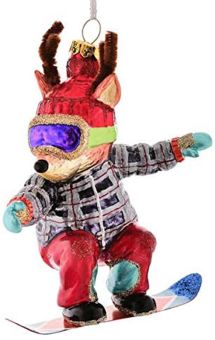 Gift Company Hänger Rentier mit Snowboard mehrfarbig 