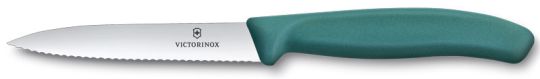 Victorinox Swiss Classic, Gemüsemesser, 10cm, Wellen, Mittelspitz, Grün 