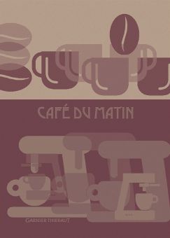 Garnier-Thiebaut Geschirrtuch Cafe Du Matin Palissandre 50x70 Cm 100% Baumwolle 