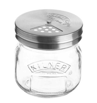 Kilner Vorratsglas mit Drehverschluss und Streuer, 0.25 L. , 8x8x8,2 cm 