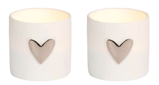 Räder Wolke Sieben Lichter Herz 2Er Set silber Ø 4,5 cm H 4,5 cm 