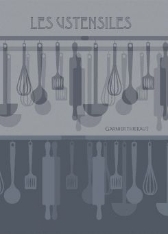 Garnier-Thiebaut Geschirrtuch Les Ustensiles Denim 50x70 Cm 100% Baumwolle 