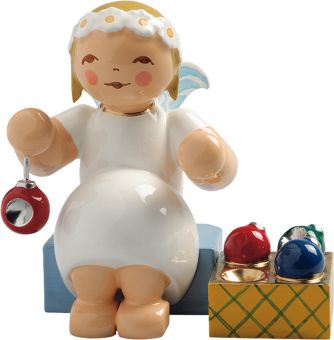 Wendt & Kühn Margeritenengel sitzend mit Baumschmuck 